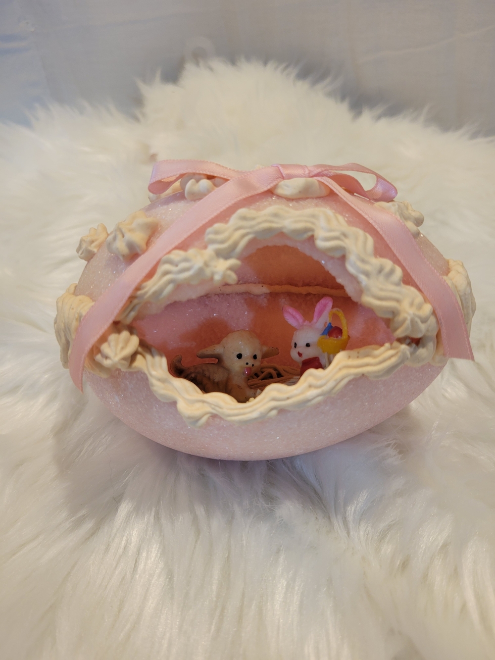Decorative Pink Sugar Mold Easter Small Rabbit Sheep Ribbon - Picture 9 of 9